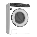 White Front Load Washing Machine With Modern Control Panel Design 3d model
