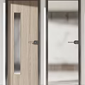 Stylish Interior Swing Doors Featuring Wooden Clear Glass Textured Glass And Vertical Divider Designs