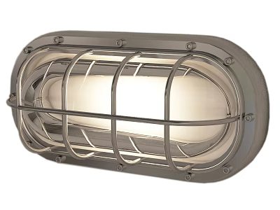 Modern Industrial Wall Light With Metal Protective Cage And Bright Lighting 3d model