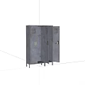Sturdy Metal Lockers With Open Doors Hooks And Ventilation Slots For Storage