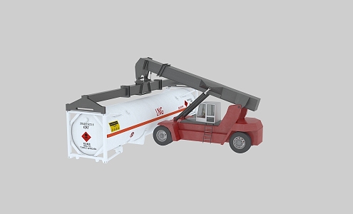 lng box tank front lifting machine crane forklift 3d model