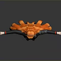 Anime Style Game Movie Character With Orange Long Hair Black Uniform And Arms Outstretched