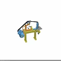 Industrial Grinding Machinery With Yellow Base Blue Motor And Belt Drive