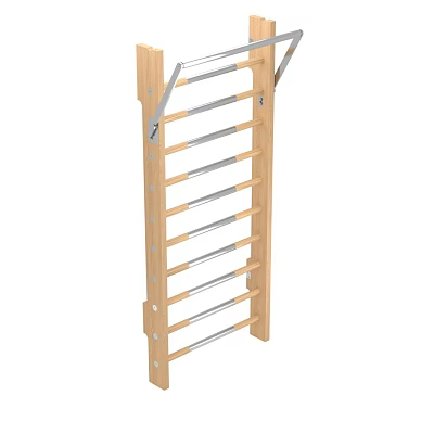 Wooden Wall Panel Structure With Metal Bars 3d model