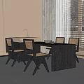 Modern Dining Table and Chair Combination Dining Table Dining Chair Single Chair 3d model