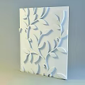 White Leaf Vine Carved Relief Sculpture for Wall Decorative Art