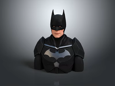 Black Batman Bust Sculpture As Decorative Home Living Room Collectible Item 3d model