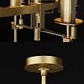 Contemporary Brass Chandelier With Modern Metallic Frame And Geometric Decorative Elements