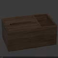 Wooden Multi Functional Tissue Box With Open Compartment For Daily Living Supplies