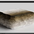 Natural Stone Coffee Table With Gradient Color And Textured Surface 3d model