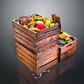 Stacked Wooden Crates Filled With Colorful Pumpkins And Gourds