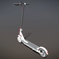 Modern Electric Scooter With White Frame Gray Handlebar And Red Brake Line
