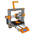 Industrial 3D Printer With Orange Gray Frame Printing Platform And Digital