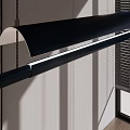 Modern Linear Pendant Light Interior With Minimalist Design And Light Shadow Effects 3d model