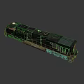 Vintage Black Diesel Train Locomotive 3D Model With Metal Railings And Steps