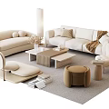 Modern sofa coffee table combination 3d model