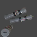 Explosive Weapon Featuring Pipe Structure Timer Display C4 Label And Wires 3d model