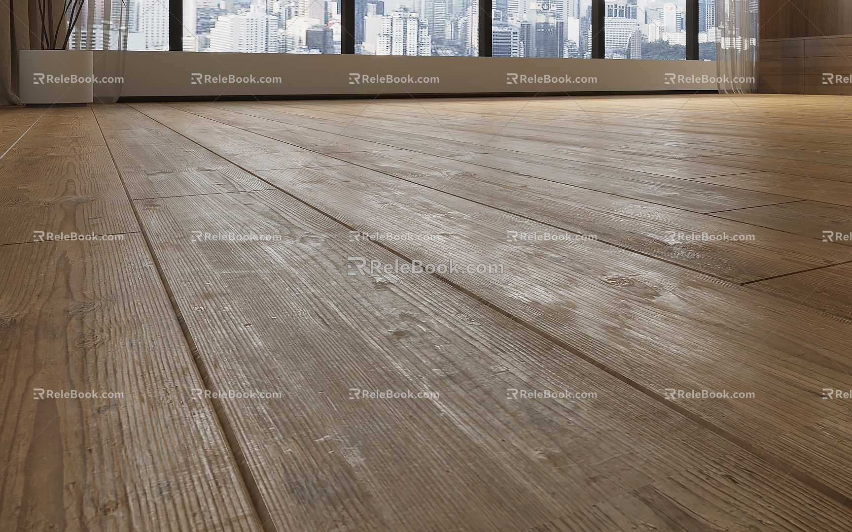 Old wood flooring 3d model