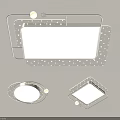 Modern Ceiling Lights With Different Shapes Transparent Frame And Decorative Dots LED Lighting 3d model