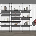 Modern Storage Rack Storage Rack Bookshelf Ornaments Combination 3d model