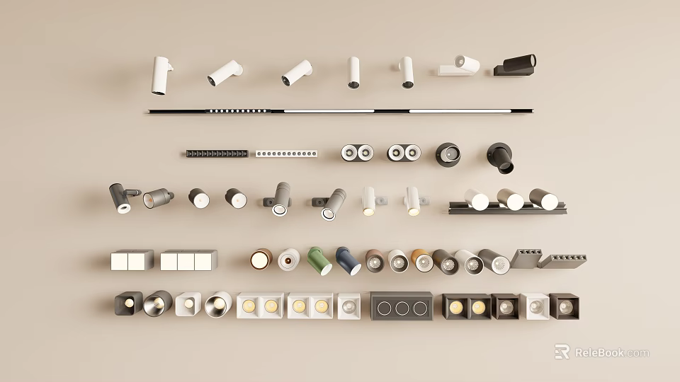 Modern Downlights And Spotlights In Various Styles For Interior Lighting Use 3d model