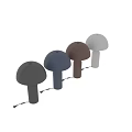 Brown Modern Table Lamp With Dome Shade Cylindrical Base And Color Options