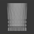 Clear Glass Drinking Cup With Textured Crystal Design And Smooth Surface 3d model