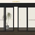 Automatic Sensor Glass Sliding Doors With Black Frame For Modern Interior