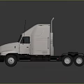 White Modern Truck Cab Exterior With Black Chassis And Antennas Design
