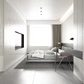 Modern Bedroom Interior With Pendent Lamp Gray Headboard Nightstand Candles And Headphones