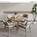 Modern leisure table and chair combination fashion simple leisure table and chair combination 3d model