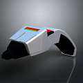 Futuristic Sci Fi Weapon With Silver White Black Body And Red Green Indicator Lights