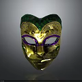 Gold Green Purple Decorative Mask With Intricate Patterns For Costume Accessory