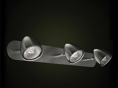 Modern Three Light Wall Sconce With Sleek Metal Design And Illuminated Lamp Heads 3d model
