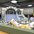 Indoor Playground With Slide Ball Pit Carousel Toy Cars And Climbing Areas