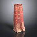 Elegant Red Long Dress With Intricate Gold Patterns And Traditional Design