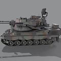 Military Armored Tank With Camouflage Paint Turret Weapon System Tracks And Equipment