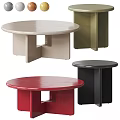 Round Modern Dining Tables In Red Black Beige With Unique Leg Design 3d model