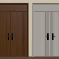 Modern Vertical Striped Double Doors In Brown And Beige For Interior Design