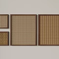 Brown Framed Woven Wall Art Decor With Various Sizes And Texture 3d model