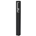 Modern Black Metal Outdoor Light Post Design With Glass Panel For Garden Decoration