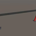 Public Facility Traffic Safety Barrier With Red And White Poles And Black Horizontal Bar