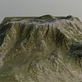 Natural Green Garden Landscape With Rolling Hillside Grass And Rocky Terrain Features