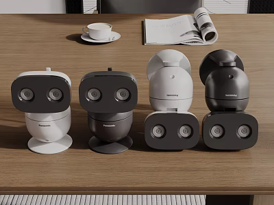 Public Surveillance Cameras Display With Various Designs 3d model