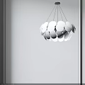 Modern White Chandelier With Multiple Circular Discs And Hanging Design For Interior Decor 3d model
