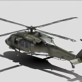Military Green Helicopter In Flight With Twin Rotor And Extended Landing Gear