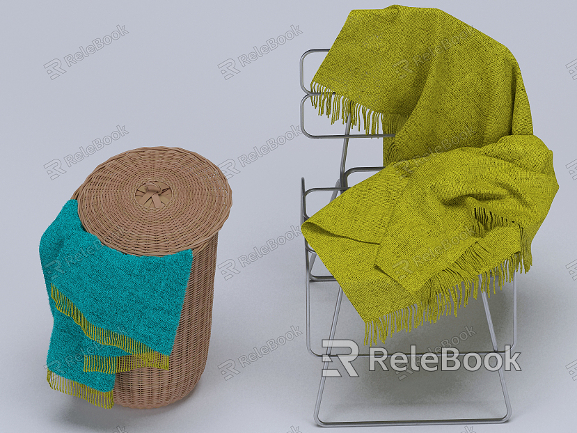 Modern storage basket chair combination model