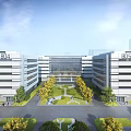Modern Industrial Factory Complex With Contemporary Architecture Green Lawns And Spacious Courtyard