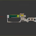 Mechanical Laser Tool With Green Yellow Casing Metal Bracket And Red Laser Beam