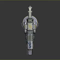 Futuristic Heavy Weapon Design Featuring Mechanical Cannon Barrel Metallic Structure And Glowing Details